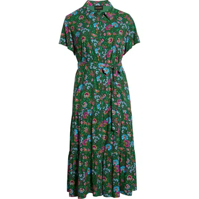 Sugarlips Tobie Belted Button Down Maxi Dress In Green