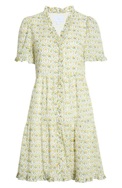 Sugarlips Trinny Floral Print Ruffle Dress In Green