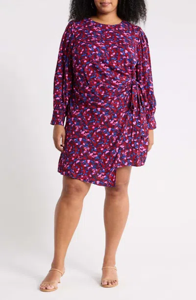 Sugarlips Turma Abstract Willy Wrap Minidress In Purple