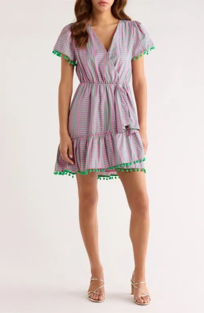 Sugarlips Valda Mixed Stripe Cotton Dress In Pink