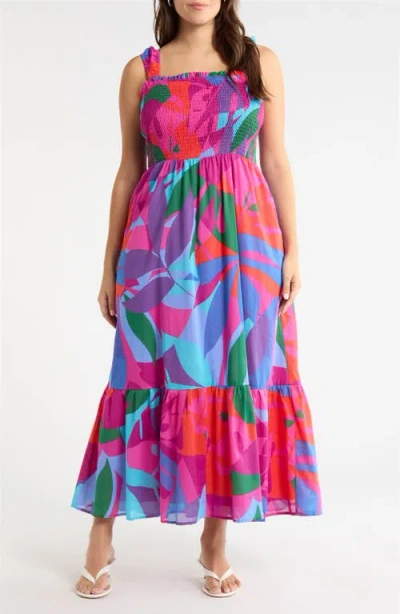 Sugarlips Vemmy Abstract Tayla Geo Print Maxi Dress In Multi
