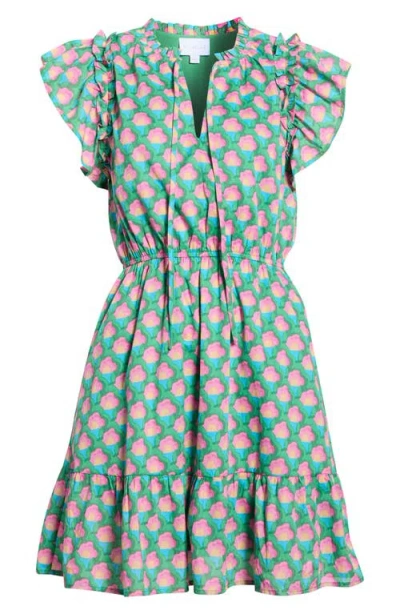 Sugarlips Veran Floral Minidress In Green