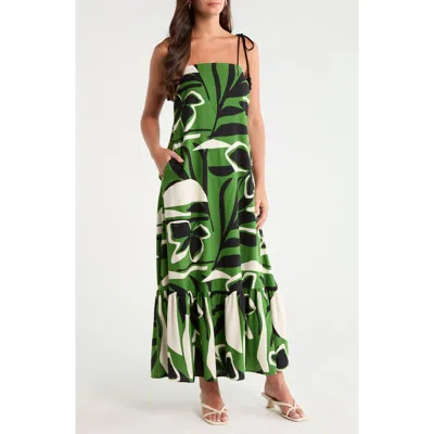 Sugarlips Veth Rainforest Maxi Sundress In Green