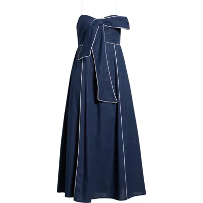 Sugarlips Viona Contrast Empire Midi Dress In Blue