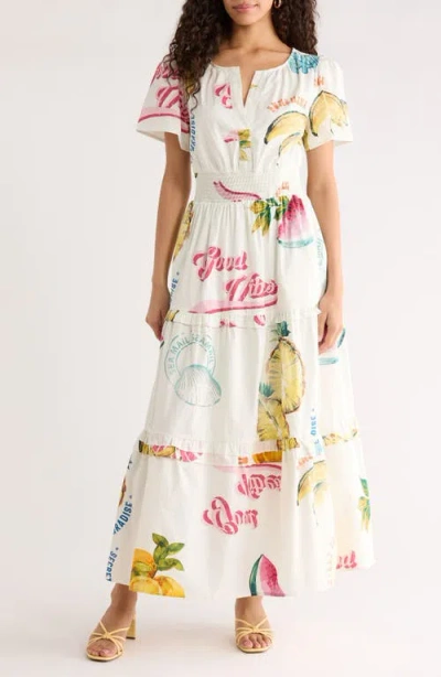 Sugarlips Viridinia Cotton Eyelet Maxi Dress In Multi