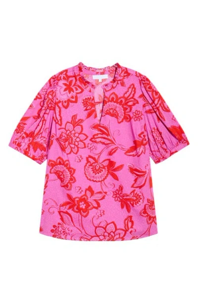 Sugarlips Weirly Floral Print Top In Pink