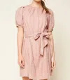 Sugarlips Westwood Puff Sleeve Eyelet Dress In Dusty Pink In Pink