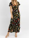 SUGARLIPS WILLA BUTTERLFLY WRAP MAXI DRESS IN BLACK