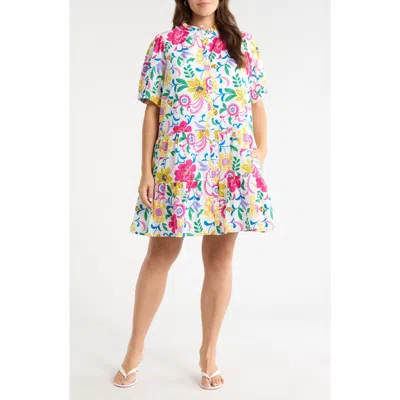 Sugarlips Wissa Tropical Jasla Cotton Shift Minidress In Multi