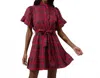 Sugarlips Women's Arvada Plaid Cottonwood Ruffle Button Down Mini Dress In Red Multi In Multi