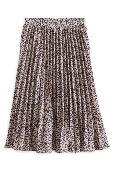 Sugarlips Women's Blossom Pleated Skirt In Navy-taupe In Brown