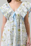 Sugarlips Women's Cecily Floral Mini Babydoll Dress In White Mult In White
