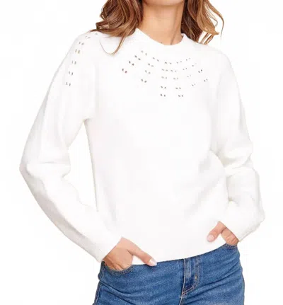 Sugarlips Women's Pointelle Sweater In White
