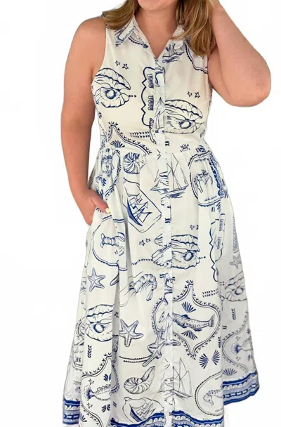 Sugarlips Women's The Catie Midi Dress In Blue In White