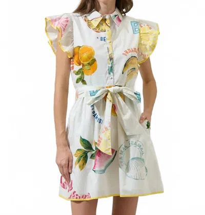 Sugarlips Women's Zahra Island Maia Mini Dress In White Multi