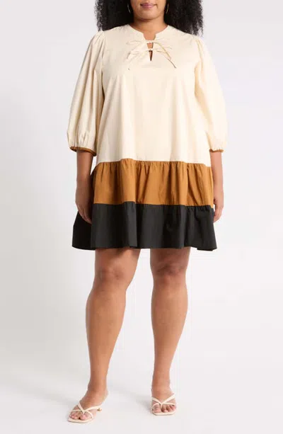 Sugarlips Woodlake Color Block Tiered Minidress In Multi