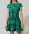 Sugarlips Woodland Jade Mali Pleated Mini Dress In Green In Multi