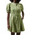 Sugarlips Yami Button Down Shift Mini Dress In Olive In Green