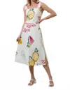 Sugarlips Zahara Island Smocked Tiered Midi Dress In Ivory Multi In White