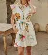 Sugarlips Zahra Island Maia Ruffle Collared Dress In Ivory-mul