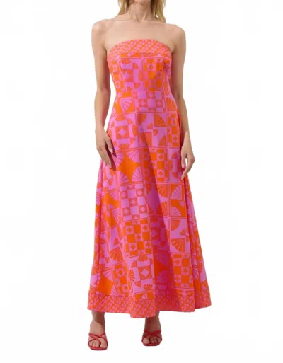 Sugarlips Zarie Strapless Dress In Orange-magenta In Pink