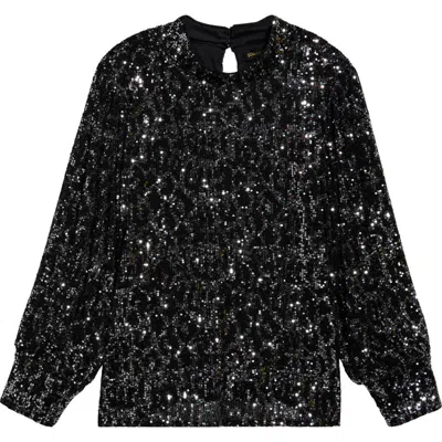 Sugarlips Zuri Isabella Mock Neck Sequin Top In Multi
