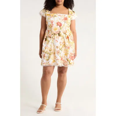 Sugarlips Zury Floral Stretch Cotton Sundress In Multi