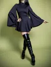 Sugarpuss Clothing Dark Rebel Space Princess Mini Dress In Black