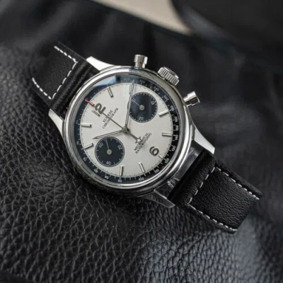 Pre-owned Sugess 1963 Pilot Panda Dail Seagull Movement Mechanical Chronograph Sapphire Watch In 38mm White Watch Swan Neck