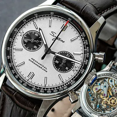 Pre-owned Sugess Chrono Heritage Swanneck Panda Dial Chrono Watch Seagull 1963 Supank011sn