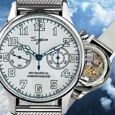 Pre-owned Sugess Chrono Walker Swan Neck Enamel Dial Chrono Watch Seagull 1963 Suchp004m