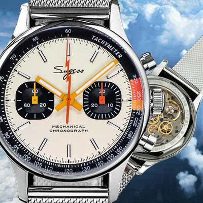 Pre-owned Sugess Chrono Walker Swanneck Enamel Dial Chrono Watch Seagull 1963 Suchp005m V2