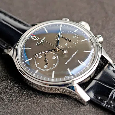Pre-owned Sugess Convex Mineral Glass Bauhaus Style Chronograph Mens Watch Su1901f003sn