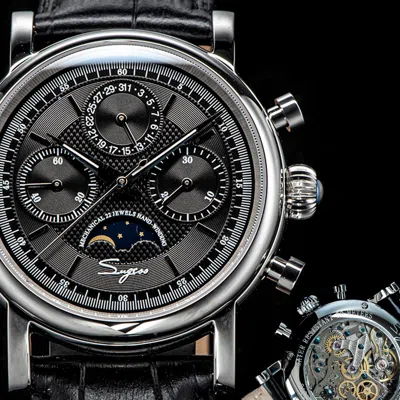 Pre-owned Sugess Moonphase Master Chronograph Mechanical Mens Watch Seagull 1963 Su1908sz