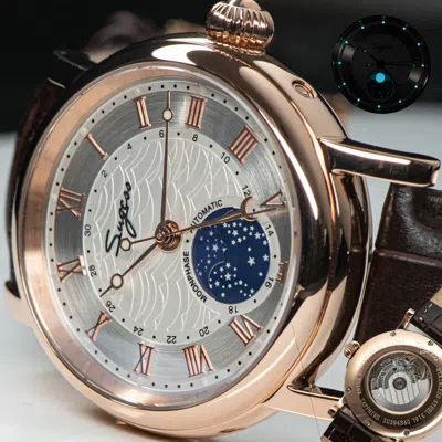 Pre-owned Sugess Moonphase Master High Beat Mechanical Mens Watch Seagull 1963 Su2108gz