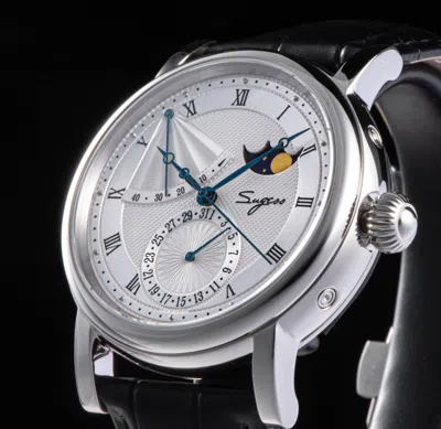 Pre-owned Sugess Moonphase Master High Beat Mechanical Mens Watch Seagull 1963 Su2153sw