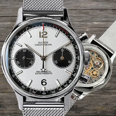 Pre-owned Sugess Panda Chrono Chronograph Mechanical Mens Watch Seagull 1963 Supan007gn/sn