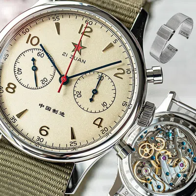 Pre-owned Sugess Seagull 1963 40mm Gold Swanneck Sapphire Mechanical Chronograph Watch Su1963s40x