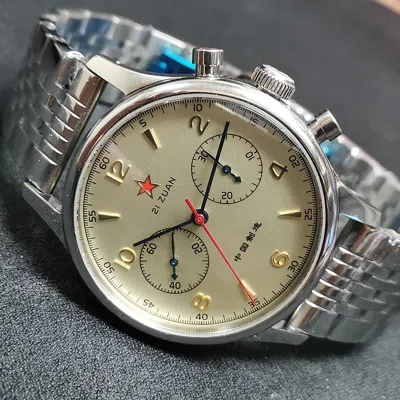 Pre-owned Sugess Seagull 1963 40mm Steel Band Ver. Chrono Mechanical Watch  Su1963x40