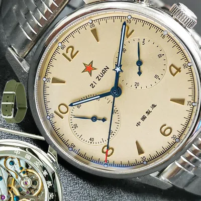 Pre-owned Sugess Seagull 1963 Luminous 40mm Gold Swan Neck Steel Mechanical Watch Su1963x40x