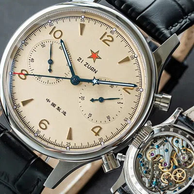 Pre-owned Sugess Seagull 40mm 1963 Luminous Exhibition X Black Leather Mechanical Watch