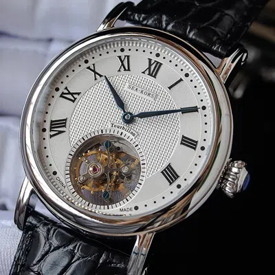 Pre-owned Sugess Seakors Genuine Tourbillon Seagull St8000 Mechanical Mens Watch Se8000sk