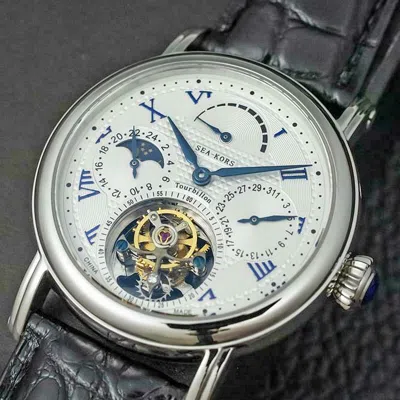 Pre-owned Sugess Seakors Genuine Tourbillon Seagull St8007 Mechanical Mens Watch Se8007sw