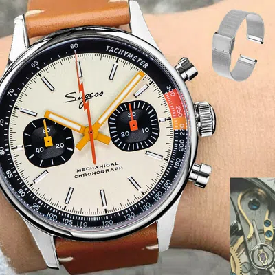 Pre-owned Sugess Swan Neck Exhibition Case Back Chrono Watch Seagull 1963 Suchp005l V2