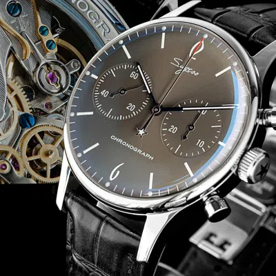 Pre-owned Sugess Swan Neck Gradient Grey Dial Sapphire Chrono Watch Seagull 1963 Suchp009e