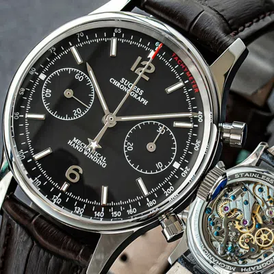 Pre-owned Sugess Swan Neck Panda Chronograph Mechanical Mens Watch Seagull 1963 Supan009sn