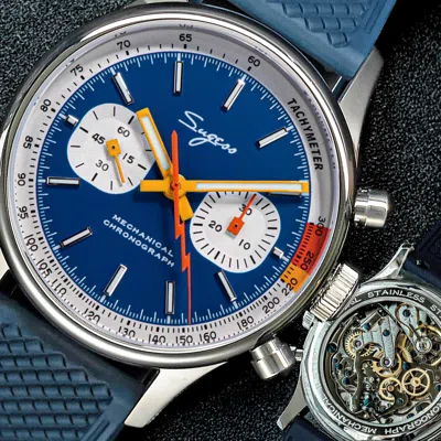 Pre-owned Sugess Swan Neck X Exhibition Caseback Chrono Mens Watch Seagull 1963 Suchp007fe