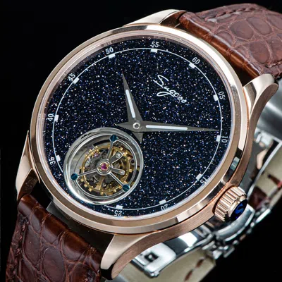 Pre-owned Sugess Tourbillon Blue Goldstone Dial Seagull St8230 Mechanical Watch Su8230strg