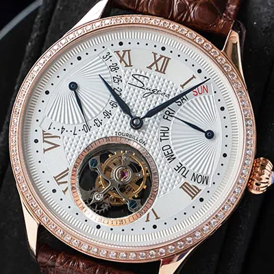 Pre-owned Sugess Tourbillon Master Day Date Seagull St8004 Mechanical Watch Su8004gw6