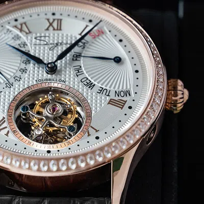 Pre-owned Sugess Tourbillon Master Day Date Seagull St8004 Mechanical Watch Su8004gw7